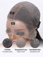 Black Deep Wave 13x4 HD Frontal Closure Wig