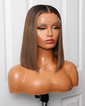 Brown Bone Straight Bob 13x4 HD Frontal Closure Wig