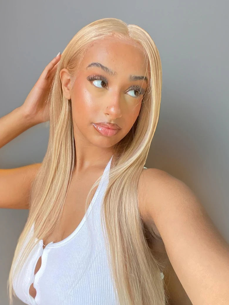 Blonde Bone Straight 13x4 HD Frontal Closure Wig